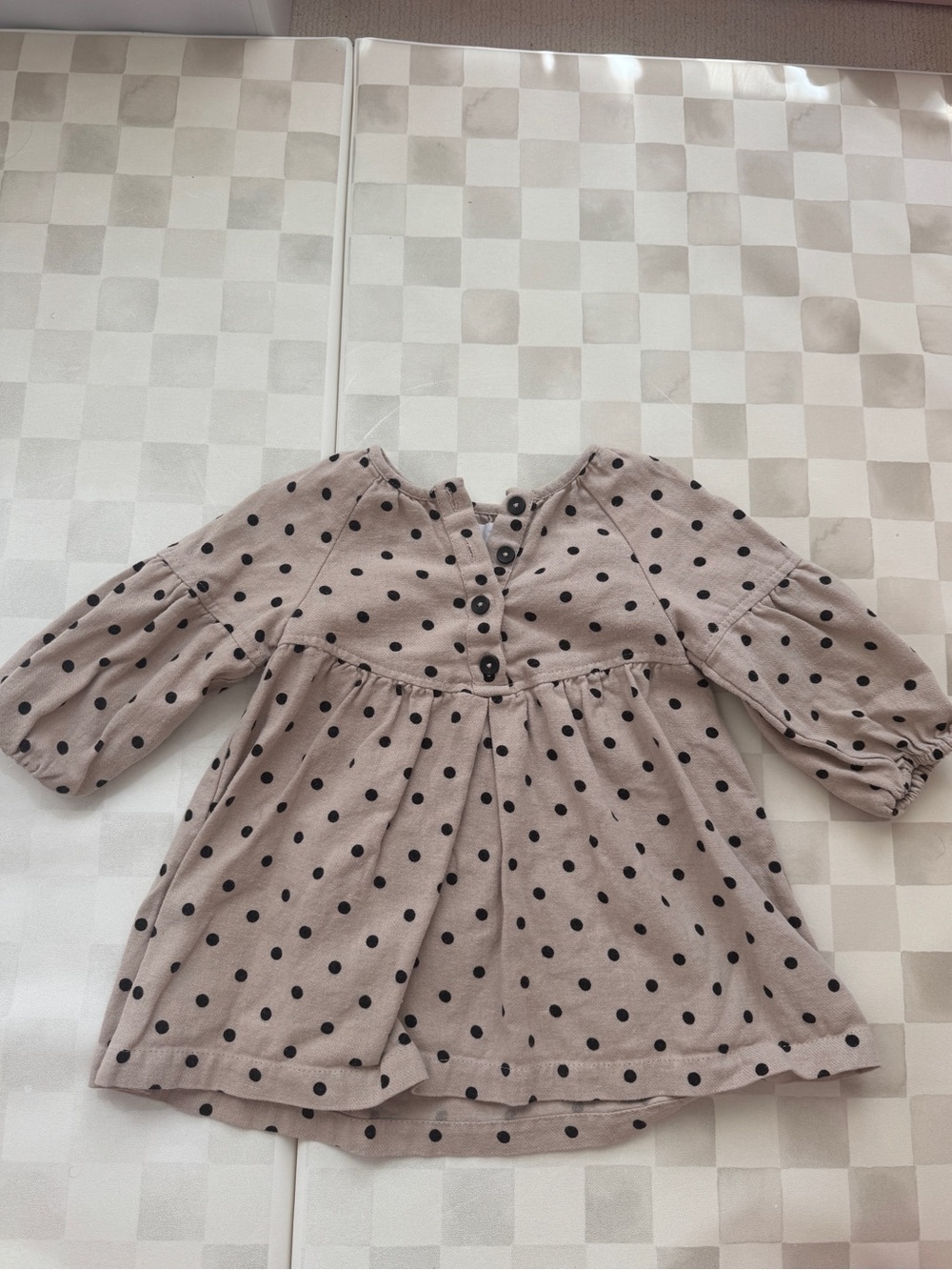Zara Beige Dress with Black Polka Dots